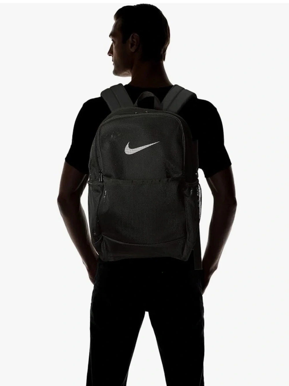 Nike Unisex-Adult Nike Brasilia Mesh Backpack  with White Swoosh
